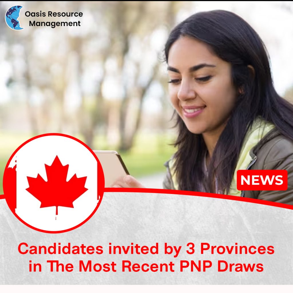 Candidates invited by 3 Provinces in the Most Recent PNP Draws