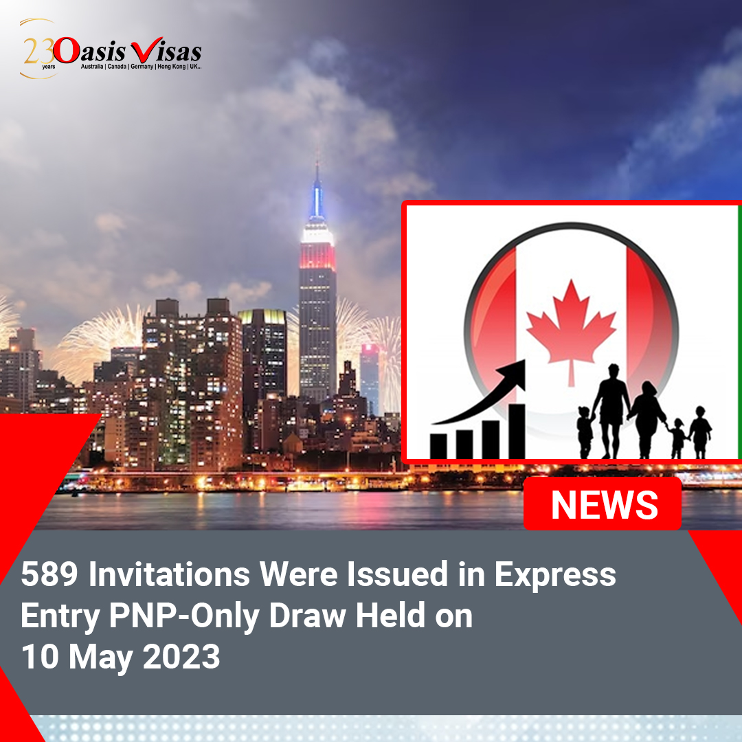 589 Invitations Were Issued in Express Entry PNP Only Draw Held on 10 May 2023