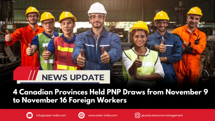 4 Canadian Provinces Held PNP Draws from November 9 to November 16