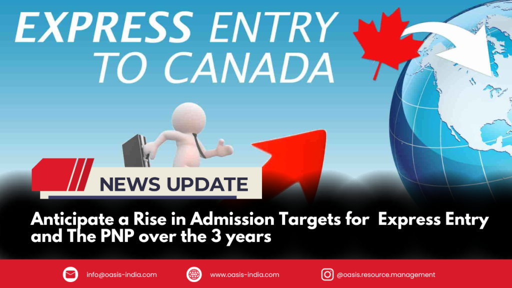 Anticipate a Rise in Admission Targets for Express Entry and The PNP Over the 3 Years