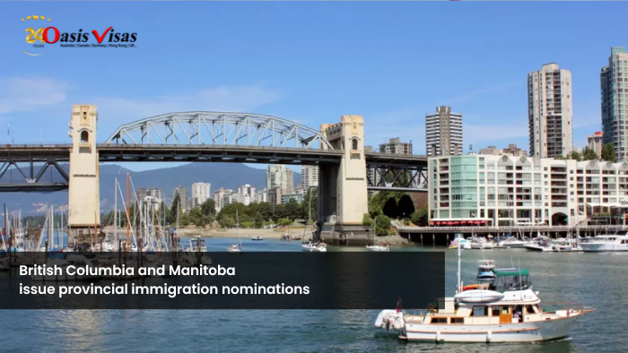 British Columbia and Manitoba issue provincial immigration nominations