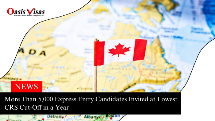 More Than 5,000 Express Entry Candidates Invited at Lowest CRS Cut-Off in a Year