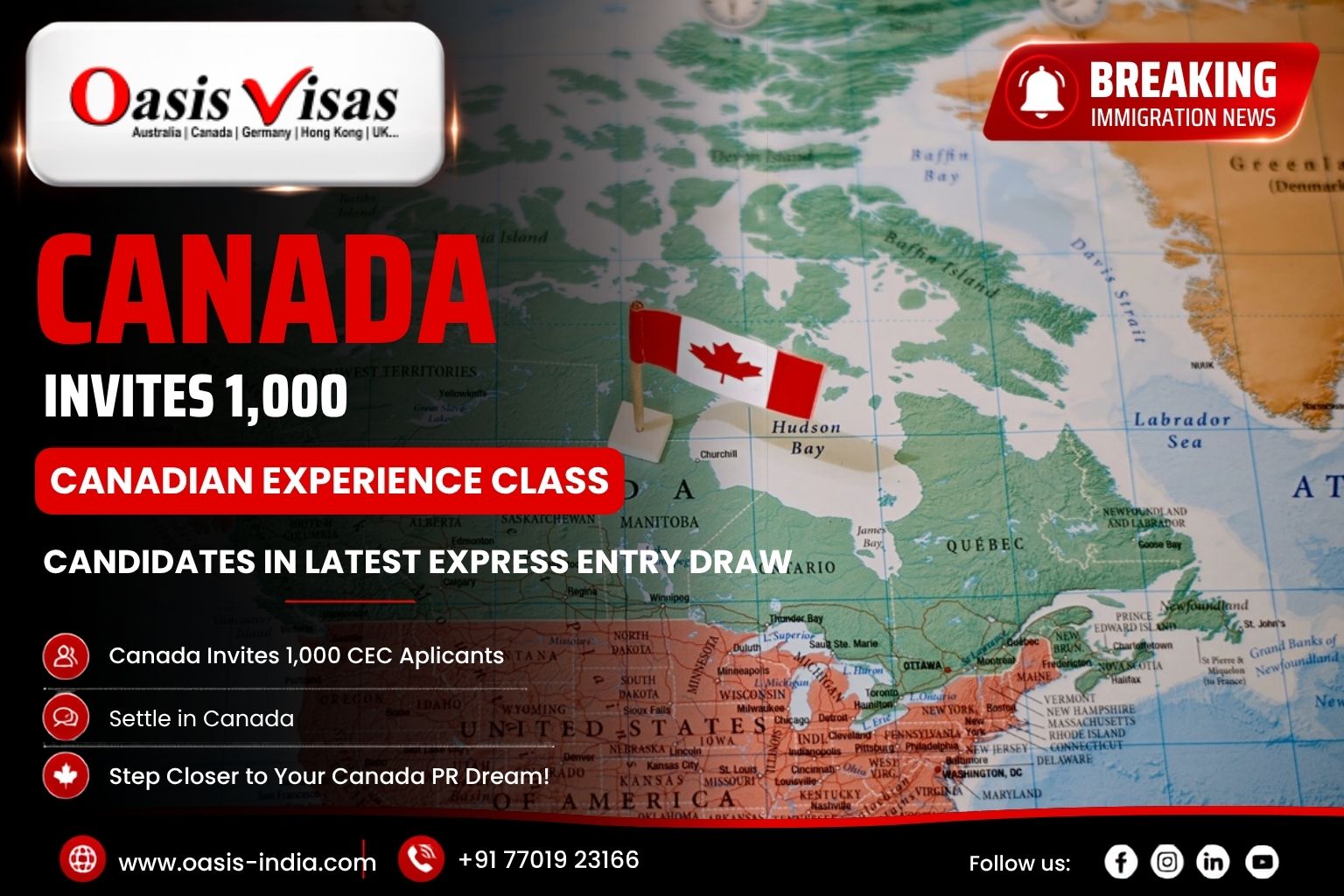 Canada Invites 1,000 CEC Candidates in Latest Express Entry Draw
