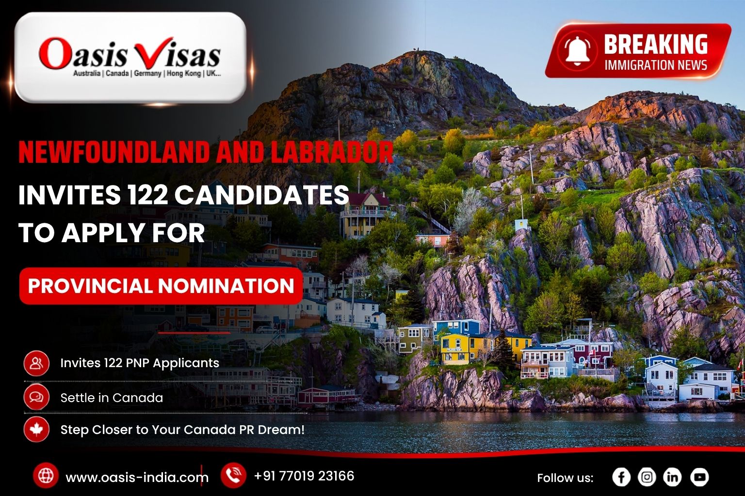 Newfoundland and Labrador Invites 122 Candidates to Apply for Provincial Nomination